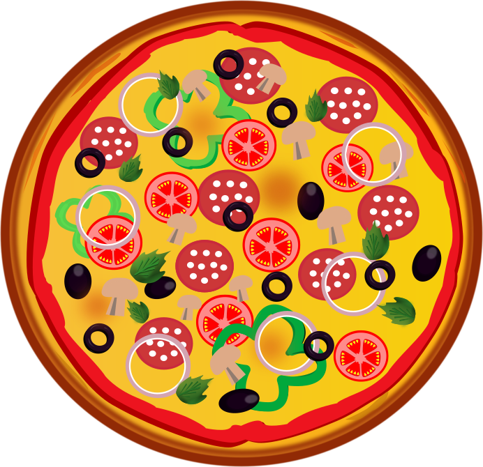 Round Pizza - Clipart