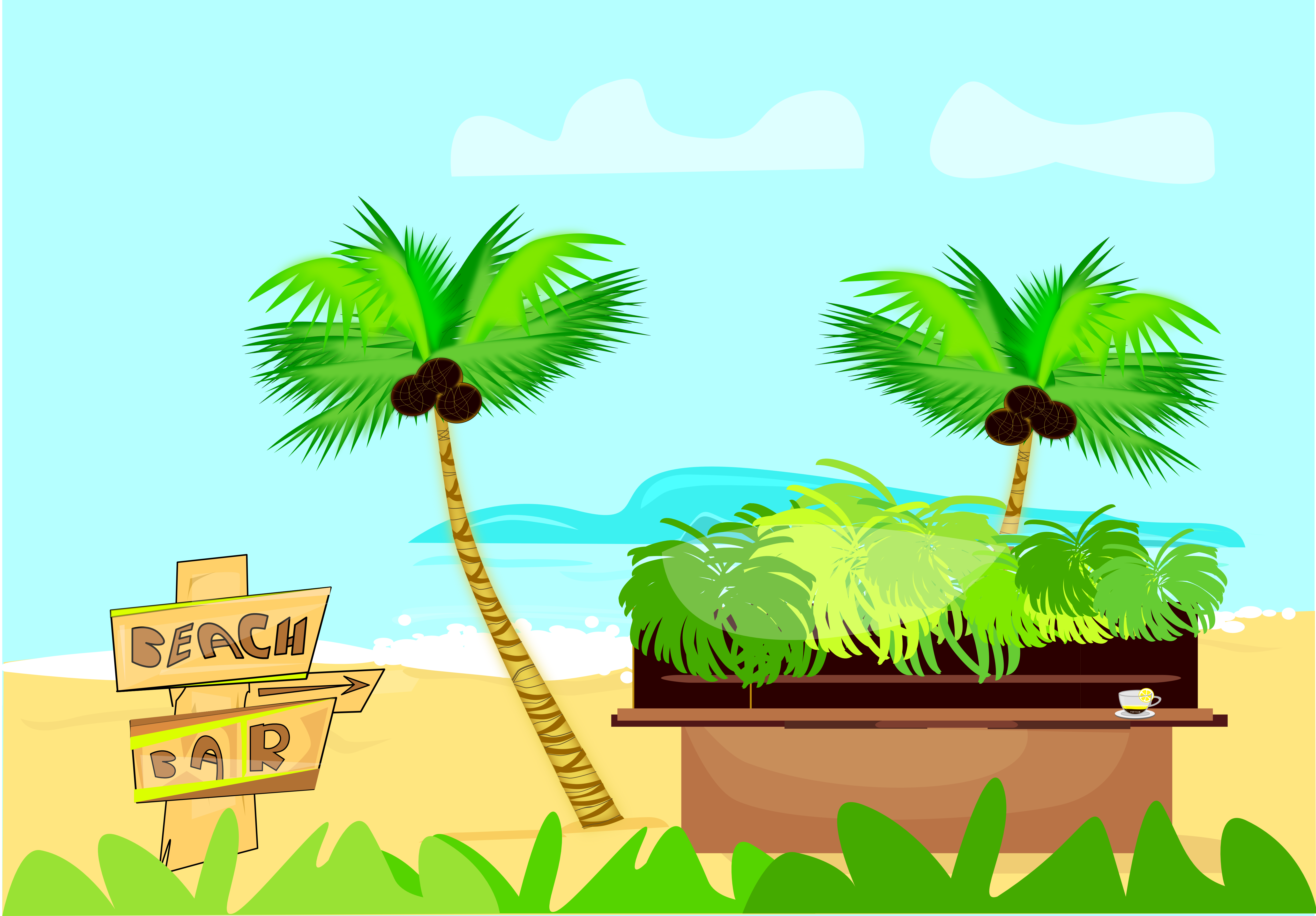 Sea Beach - Beach Bar - Color Clipart