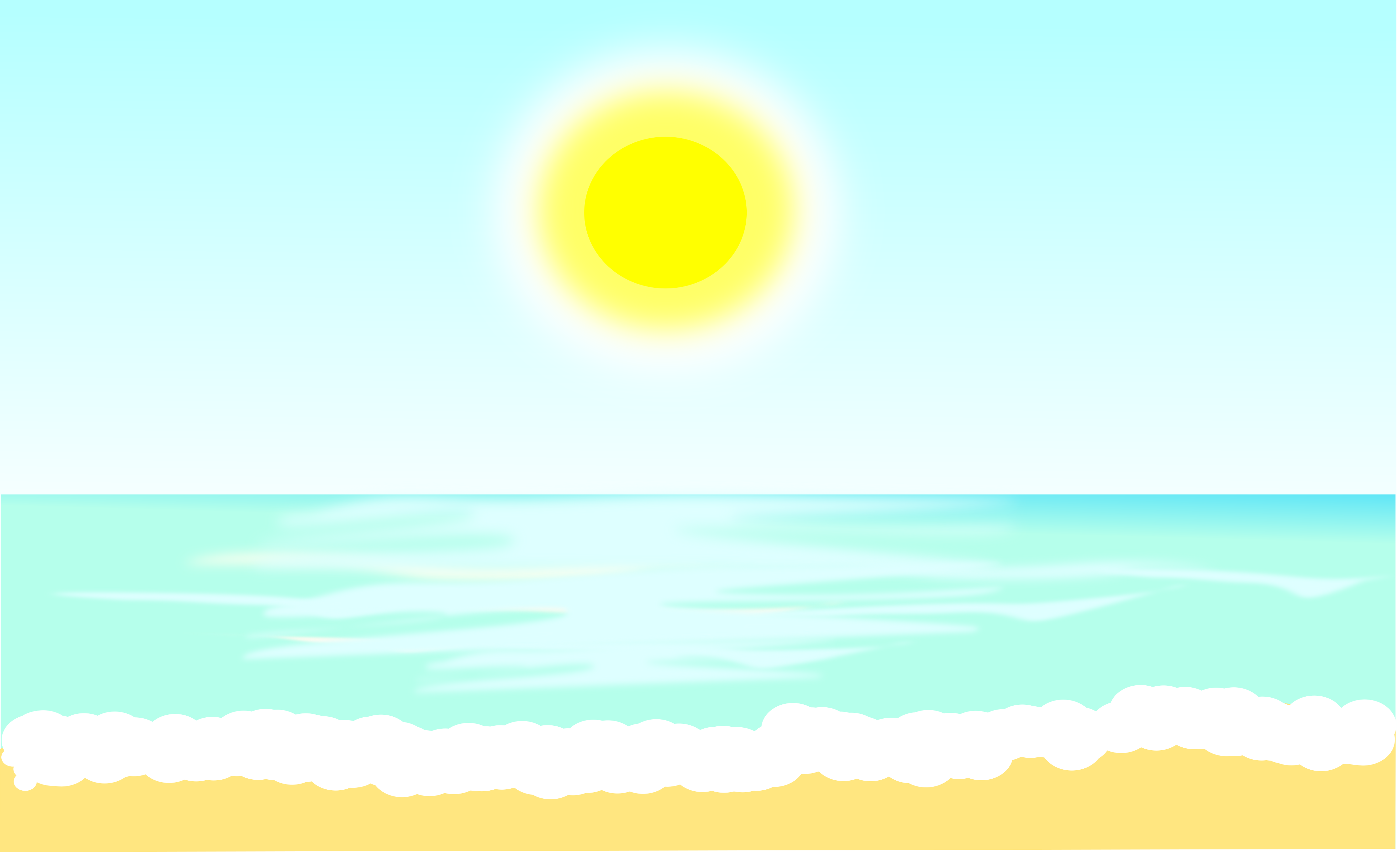 Summer Beach Clipart Background - Horizontal