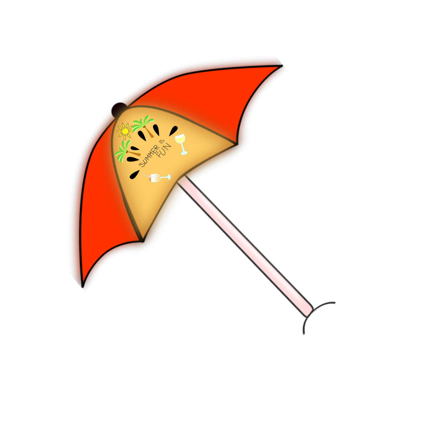 Red Beach Umbrella for Summer