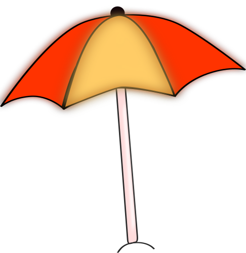 Red Beach Umbrella Clipart