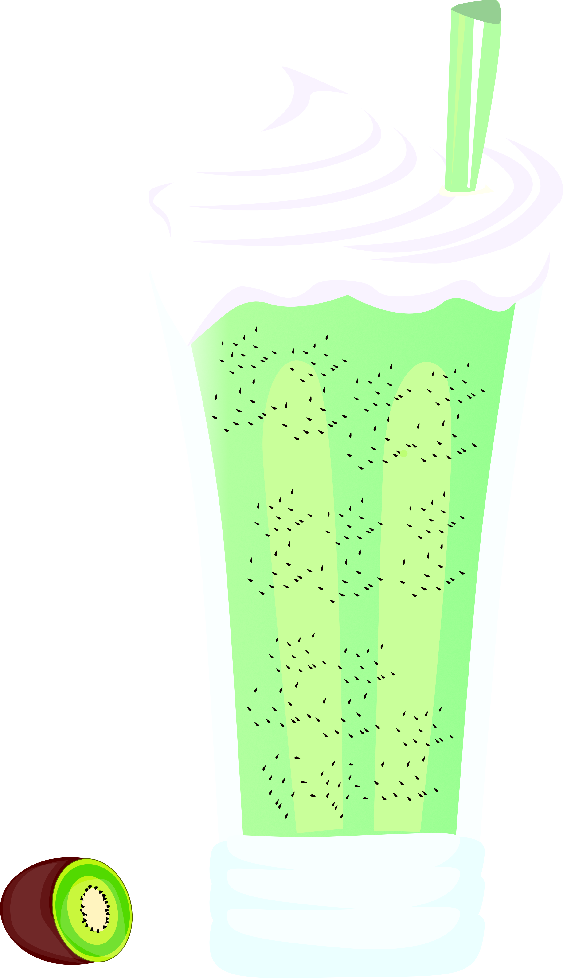 Kiwi Smoothie with Whipped Cream - in a Long Glass