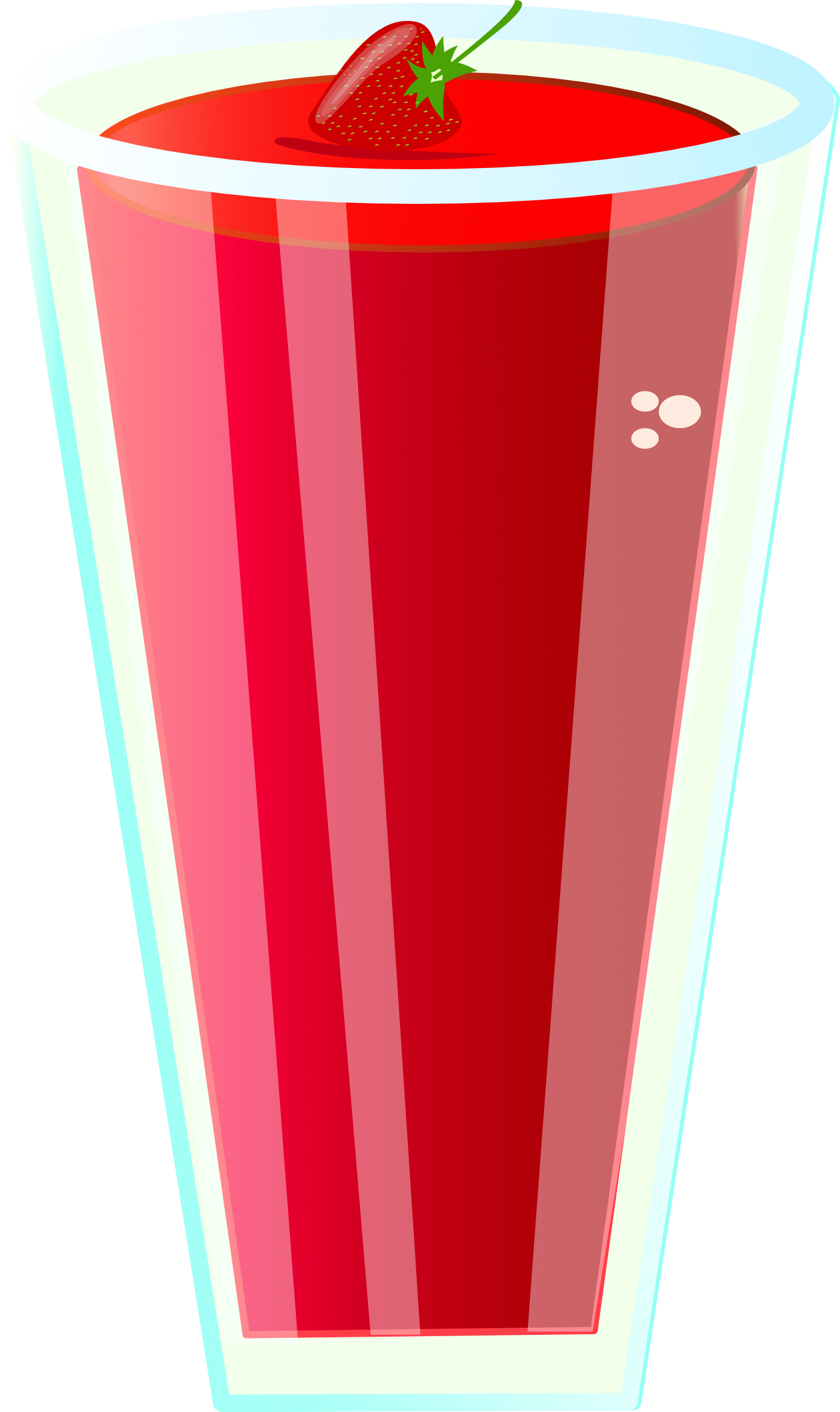 Strawberry Juice in a Long Glass Clipart