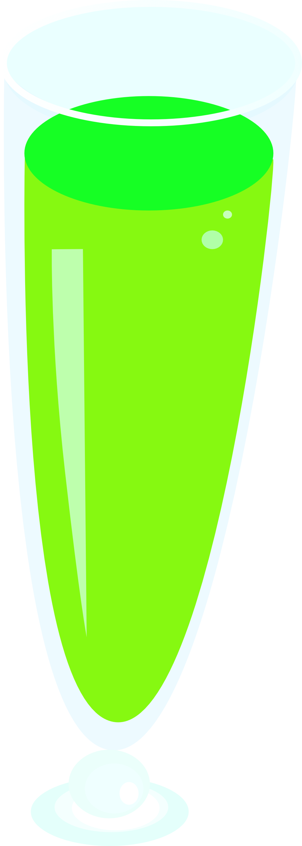 Bright Green Cocktail in a Tall Glass- Free Clipart