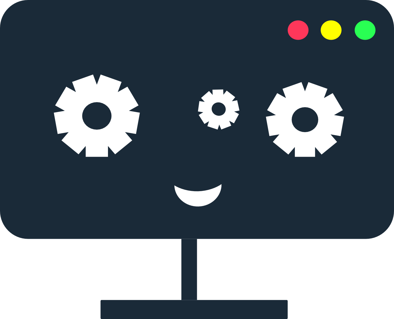 Desktop Computer Screen Smiling - Clipart