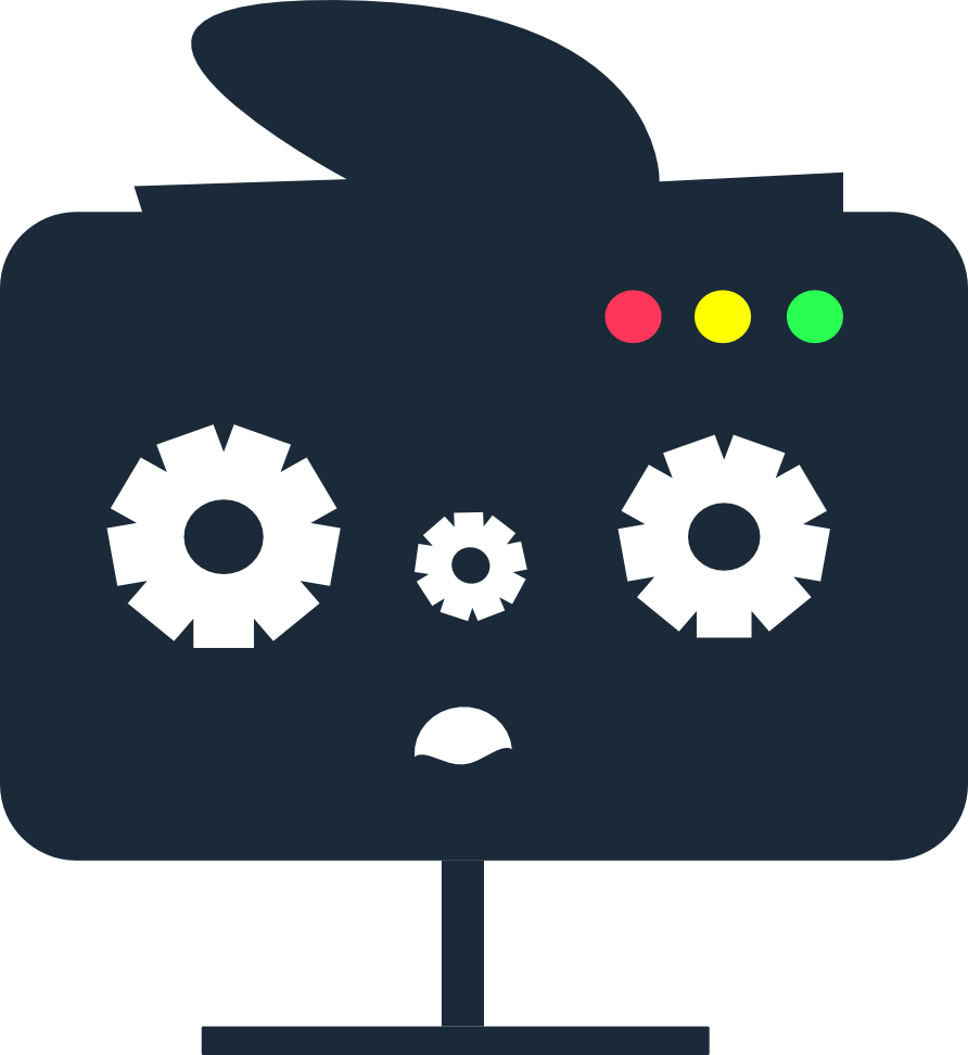 Thinking - Monitor Clipart Character