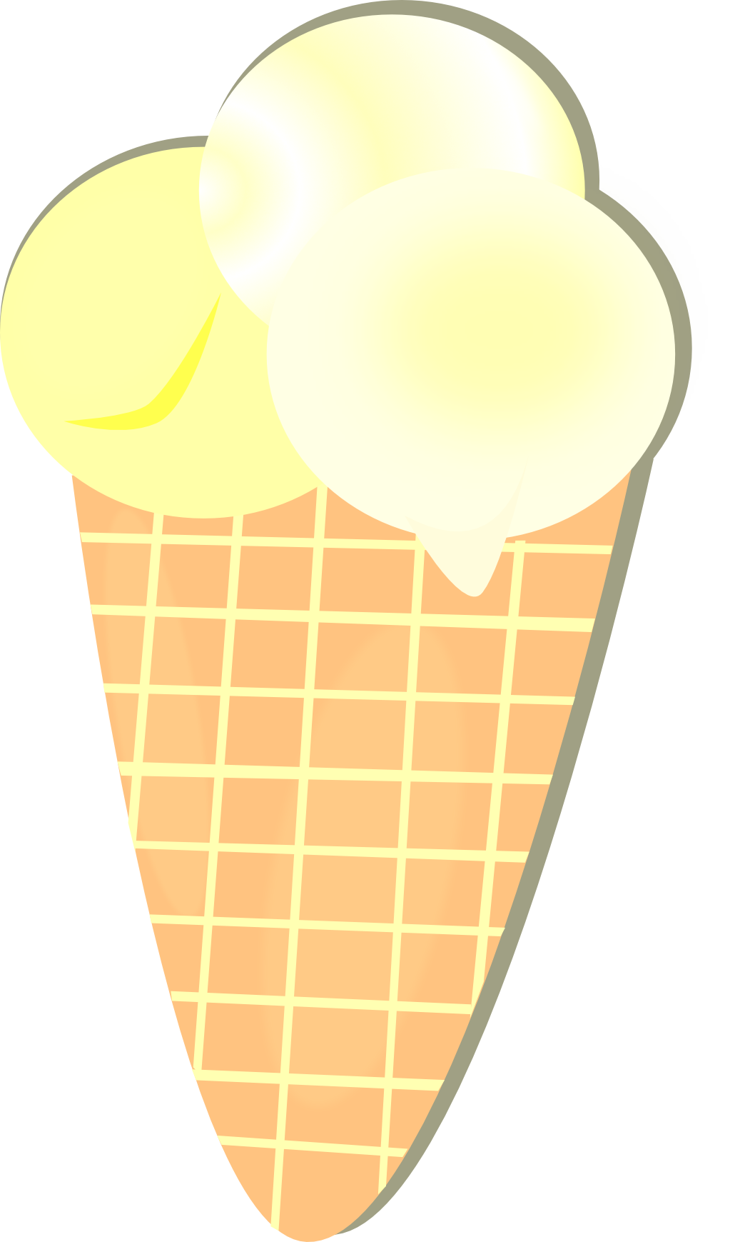 A Scoop of Lemon Ice Cream in a Cone - Vector Design