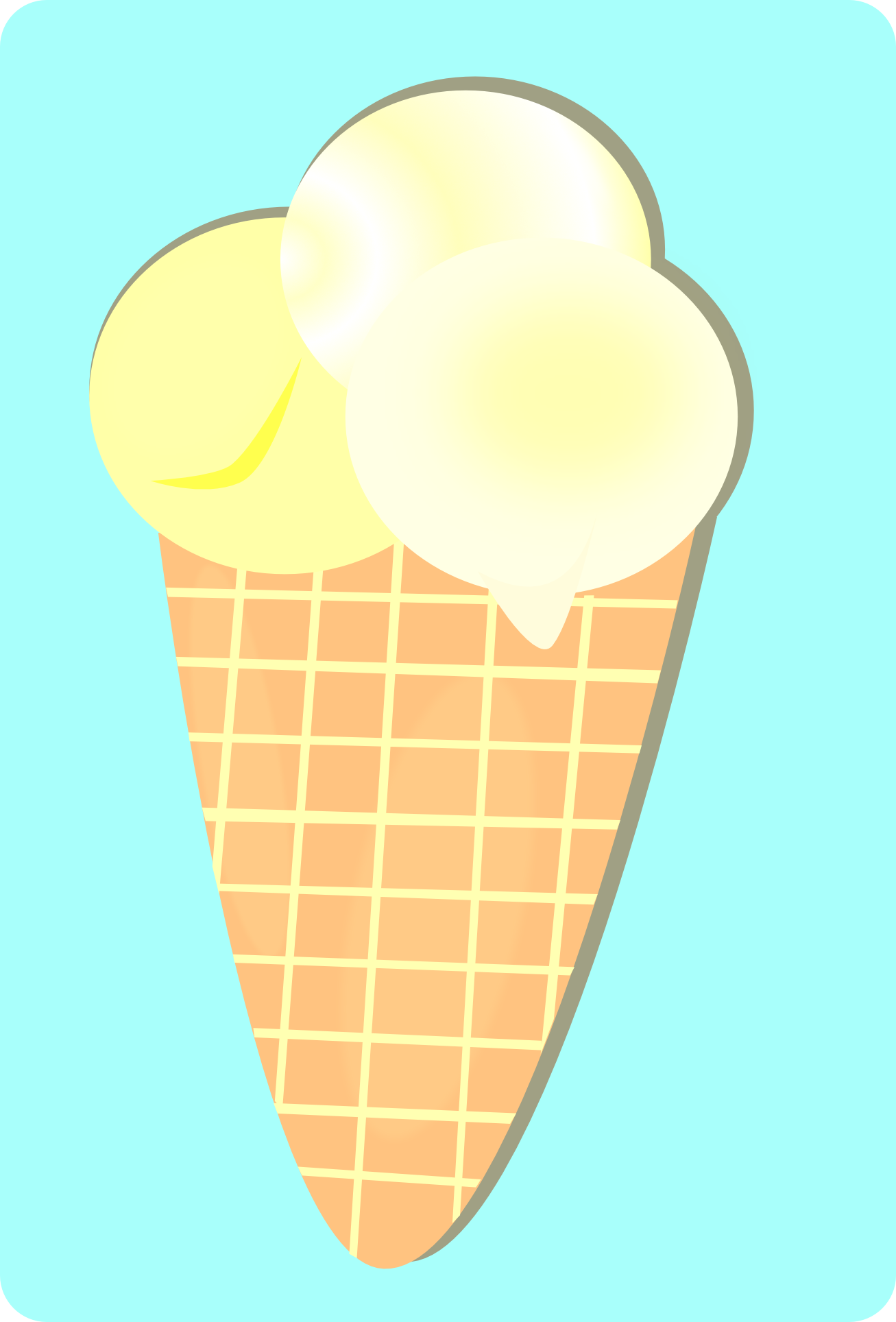 Lemon Ice Cream - Clipart